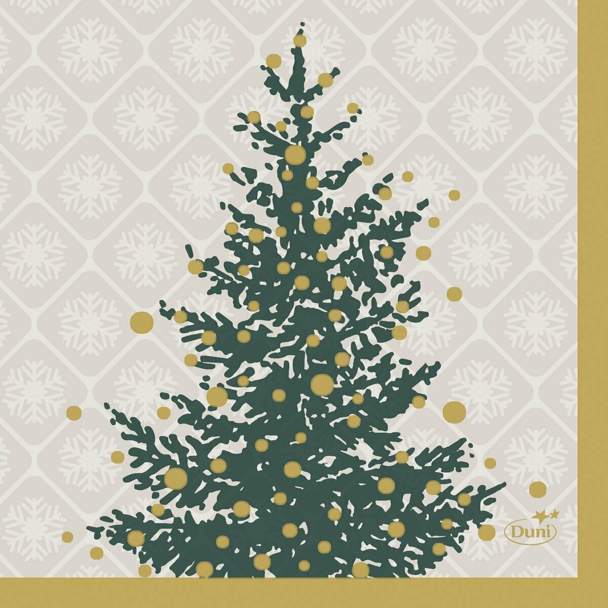 SERVIETTE COCKTAIL 3 PLIS SAPIN ET OR 24x24CM (x20)