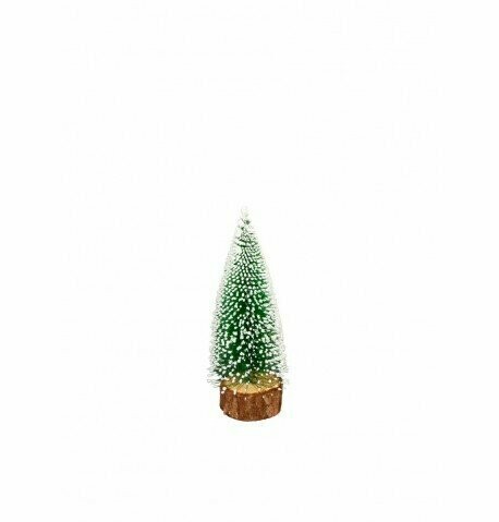 SAPIN ENNEIGE SUR RONDIN BOIS 14x5CM