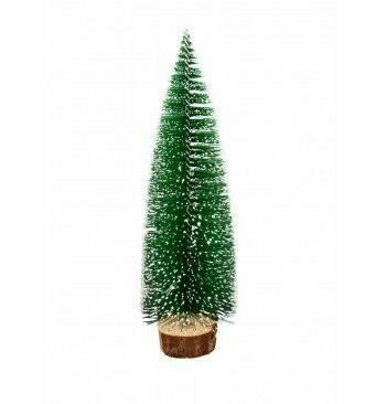 SAPIN ENNEIGE SUR RONDIN BOIS 27x8.5CM