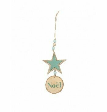 SUSPENSION ETOILE ET RONDIN NOEL 12CM