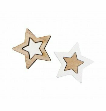 ETOILE BOIS NATUREL BLANC (x12)