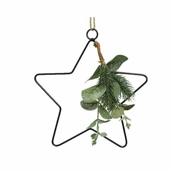 ETOILE A SUSPENDRE 20CM  AVEC DECO SAPIN ET FEUILLAGE