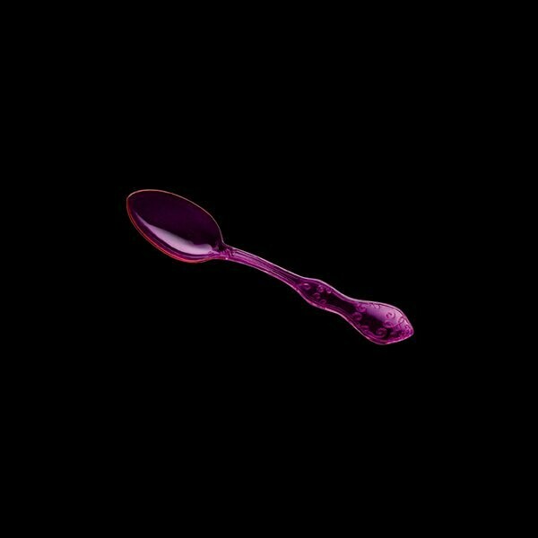 CUILLERE A DESSERT SCULPTEE PLASTIQUE FUSHIA (x10)