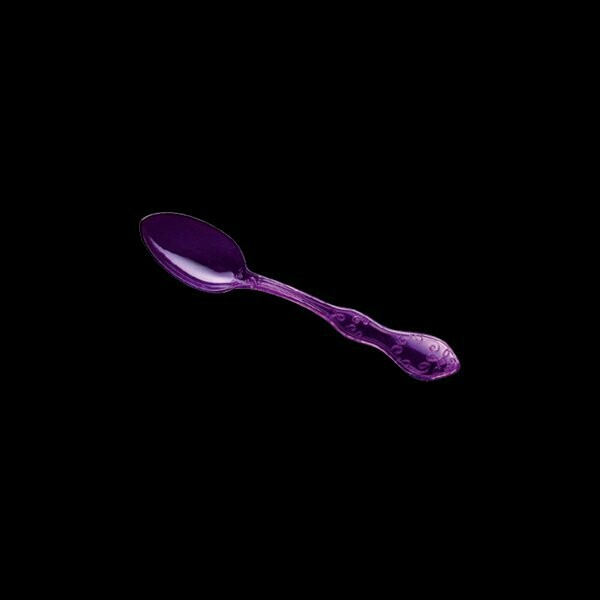 CUILLERE A DESSERT SCULPTEE PLASTIQUE VIOLET (x10)