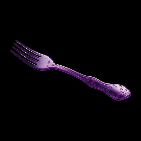 FOURCHETTE SCULPTEE PLASTIQUE VIOLET (x10)