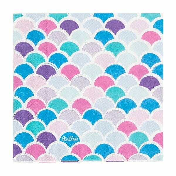 SERVIETTE ECAILLES SIRENE 33CM (x16)