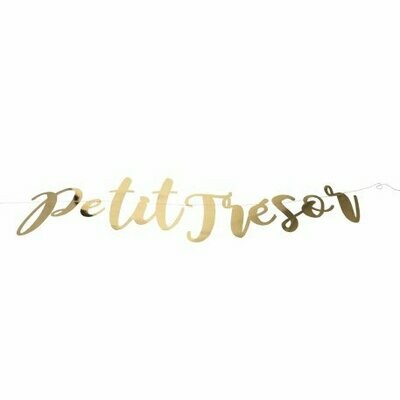 GUIRLANDE PETIT TRESOR OR METAL 1M LETTRES ENV 23X12CM