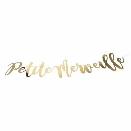 GUIRLANDE PETITE MERVEILLE OR METAL 120CM LETTRES ENV 25X15CM