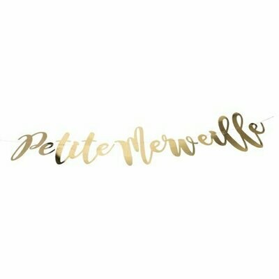 GUIRLANDE PETITE MERVEILLE OR METAL 120CM LETTRES ENV 25X15CM