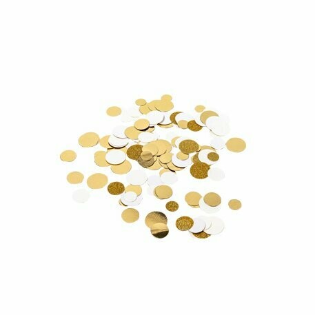 CONFETTIS IVOIRE, PAILLETTES OR, METAL OR 14G 1.5/2/2.5CM