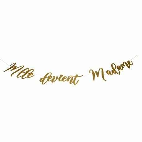 GUIRLANDE MLLE DEVIENT MADAME PAILLETTES OR 1.20M