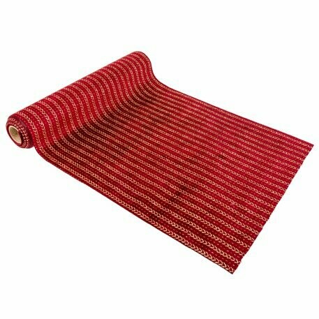 CHEMIN DE TABLE MAILLONS VELOURS MARSALA PAILLETTES CHAMPAGN 28CMX3M