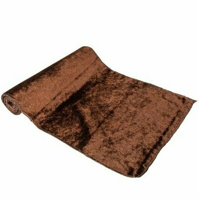 CHEMIN DE TABLE VELOURS CHOCOLAT COTELE SCINTILLANT 28CMX3M