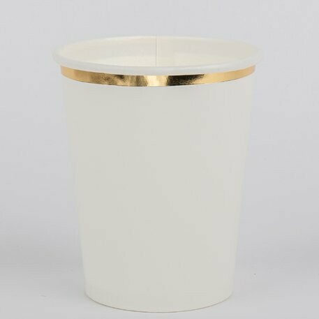 GOBELET BLANC ET OR 250ML (x8)
