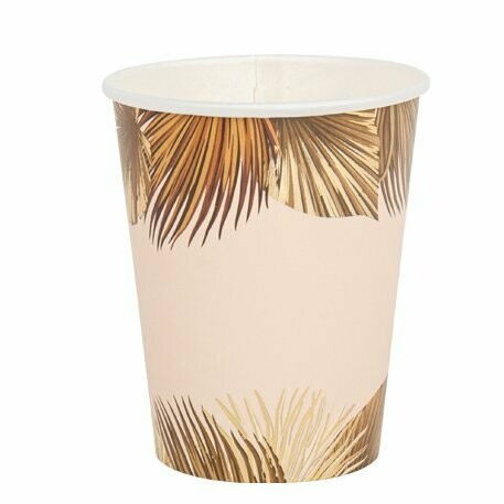 GOBELET PALM LEAF DEGRADE DE SABLE ET OR 255ML (x8)
