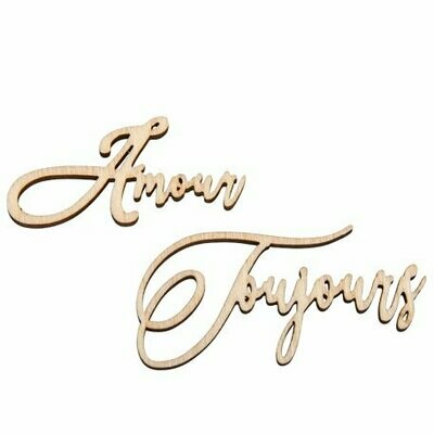 DECO EN BOIS AMOUR TOUJOURS 5CM (x12)