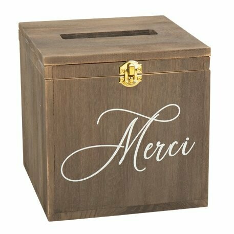 URNE MERCI BOIS 20X20X20CM
