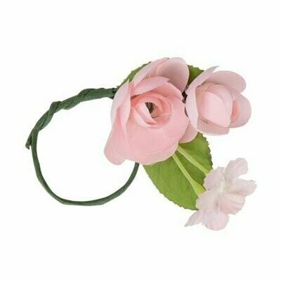 ROND DE SERVIETTES FLEURI ROSE DIAM 5CM (x4)