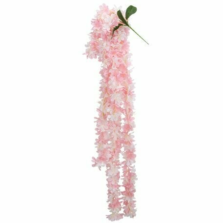 DESCENTE DE 5 BRANCHES DE GLYCINE ROSE ET BLANCHE 1.10M