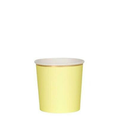 GOBELET JAUNE PASTEL LISERE OR 260ML (x8)