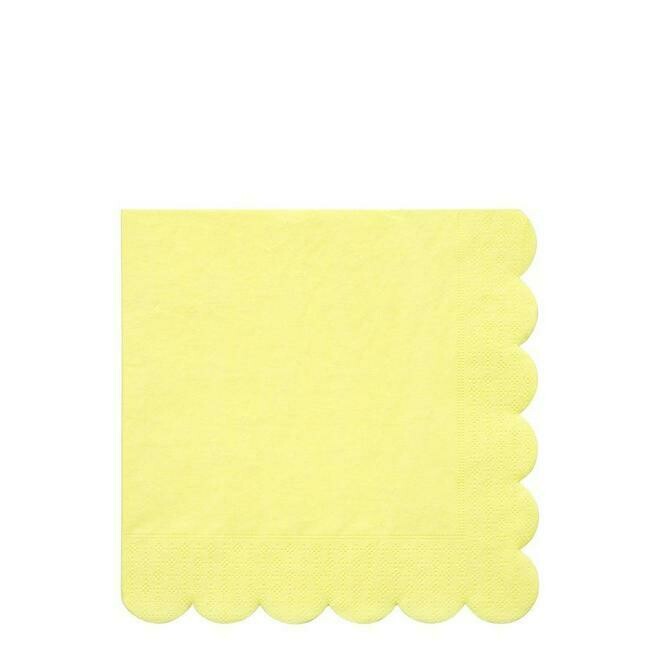 SERVIETTE JAUNE PASTEL BORD BISCUIT 33CM (x20)