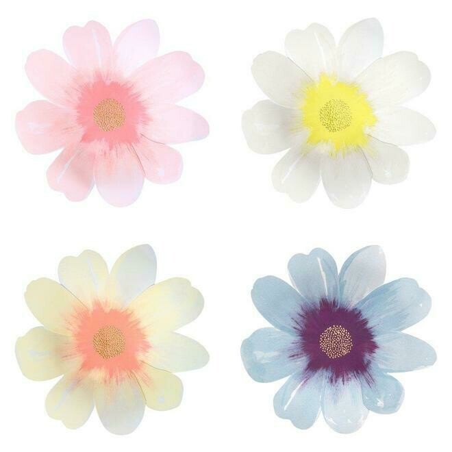 ASSIETTE FORME FLEUR 4 COULEURS ASSORTIES 18CM (x8)