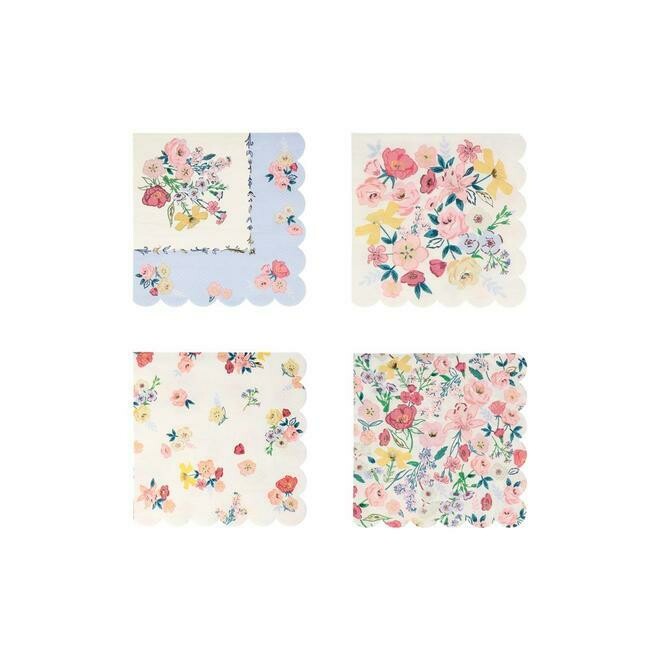 SERVIETTE COCKTAIL ENGLISH GARDEN ASSORTIS (x16)