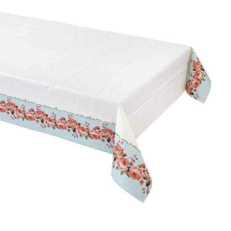 NAPPE BLANCHE BORD FLEURS 180X120CM
