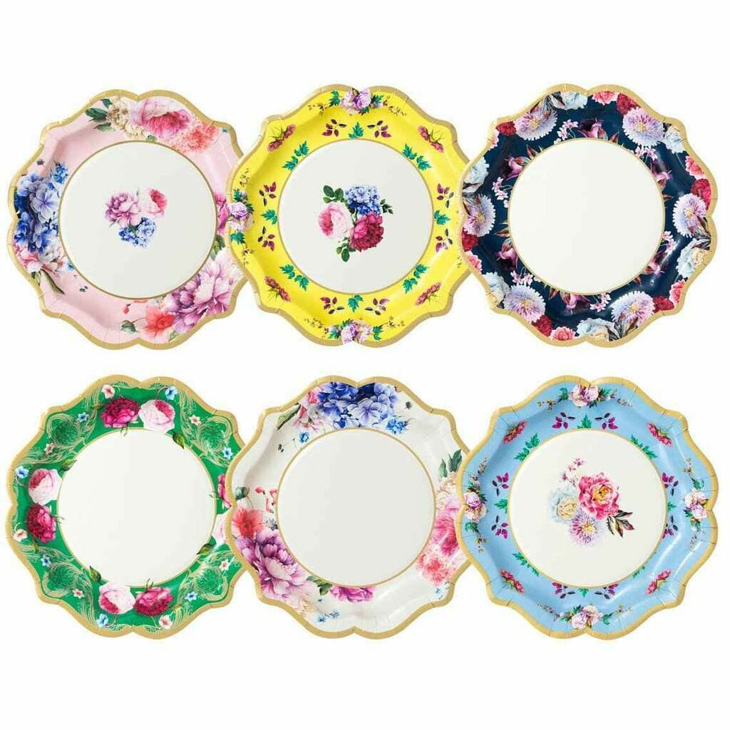 ASSIETTE FLEURS 6 MODELES ASSORTIS (x12)