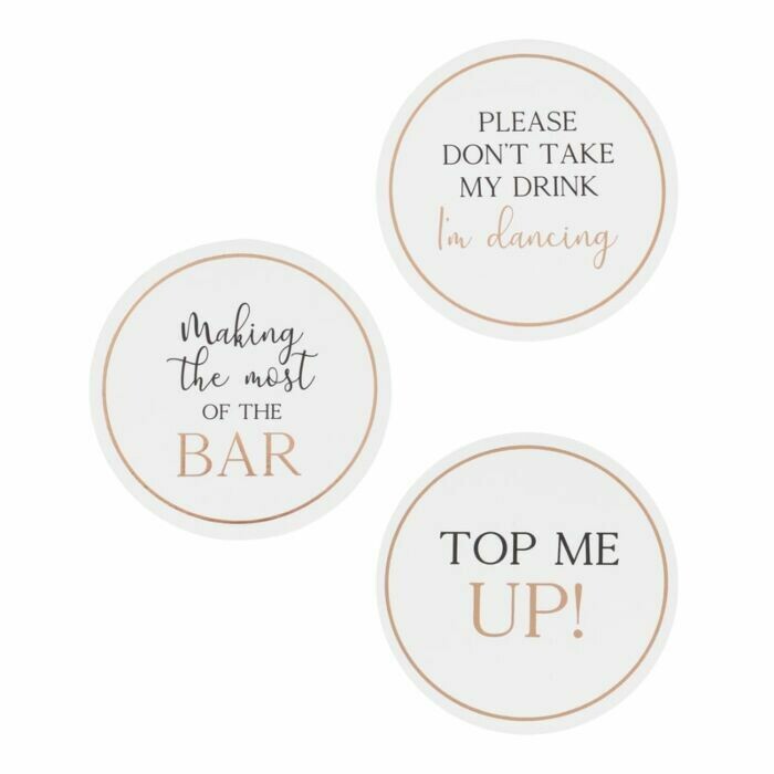 DESSOUS DE VERRE MARIAGE ROSE GOLD (x12)