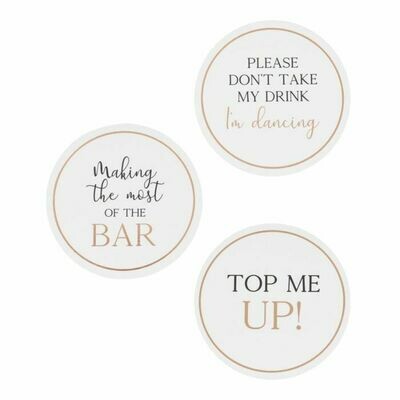 DESSOUS DE VERRE MARIAGE ROSE GOLD (x12)
