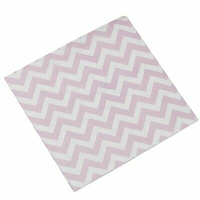 SERVIETTE COCKTAIL BLANCHE CHEVRON ROSE 12.7CM (x20)