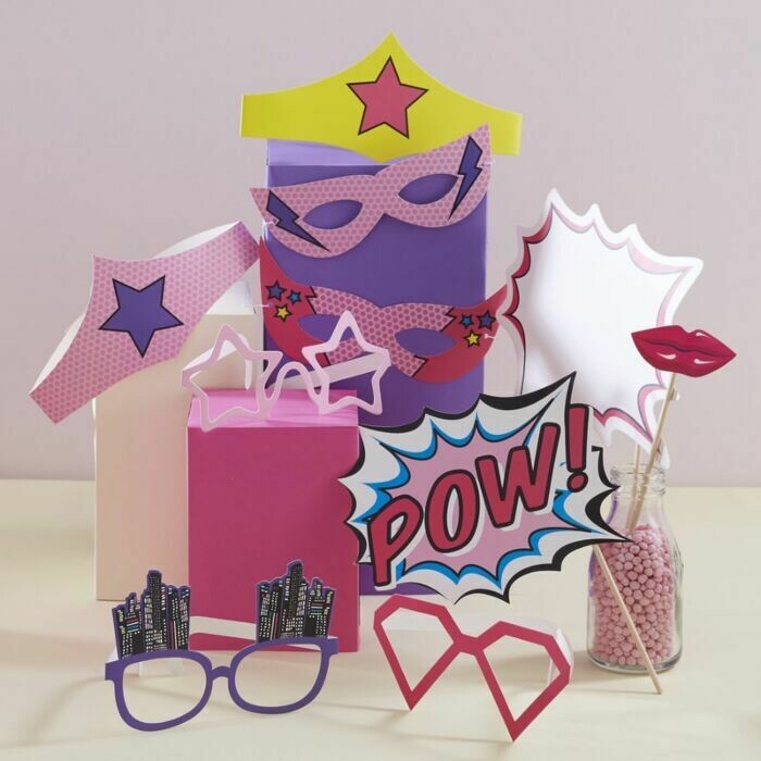 KIT PHOTOBOOTH SUPER HEROS 10 PIECES