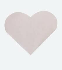 SERVIETTE FORME COEUR ROSE (x16)