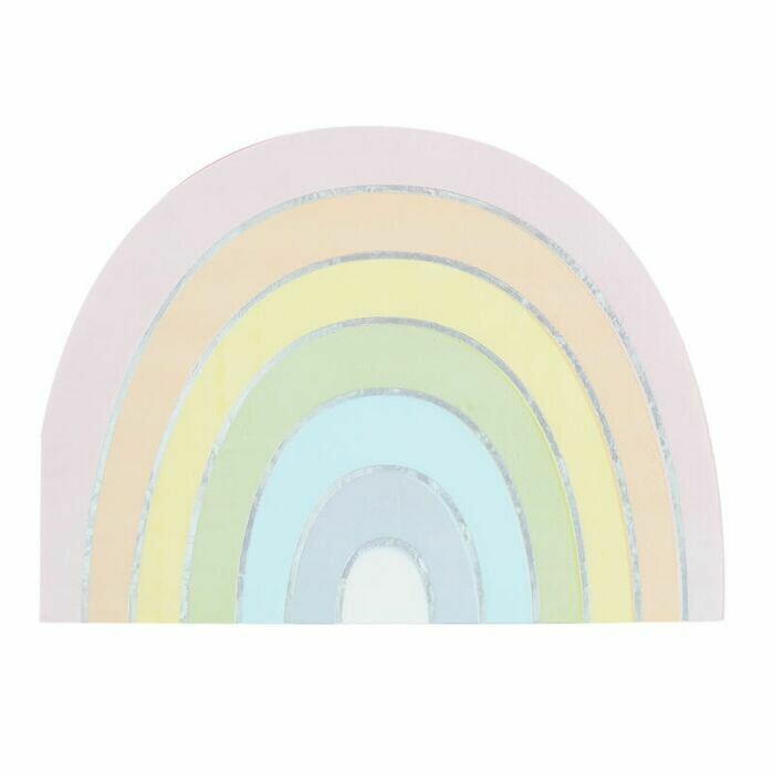 SERVIETTE ARC EN CIEL PASTEL ET IRISE 17x12CM (x16)