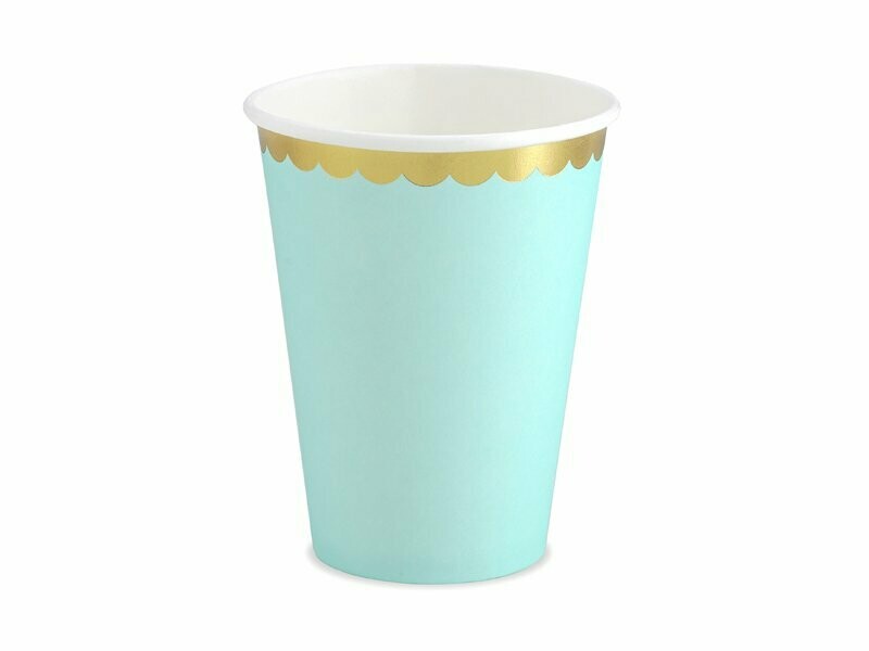 GOBELET MENTHE PASTEL LISERE OR 220ML (x6)