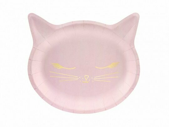 ASSIETTE CHAT ROSE 22X20CM (x6)