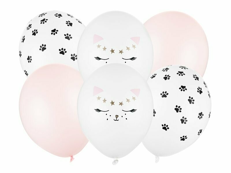 BALLON CHAT ASSORTIS 30CM (x6)