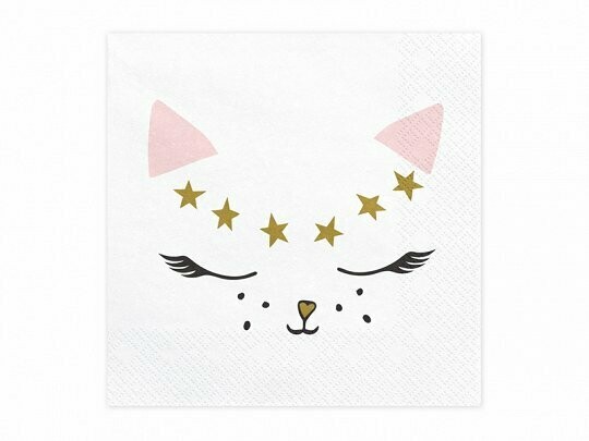 SERVIETTE CHAT MEOW 33CM (x20)