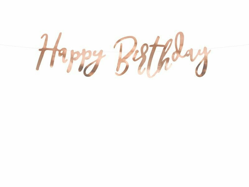 GUIRLANDE HAPPY BIRTHDAY ROSE GOLD 62CM