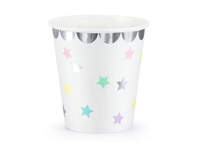 GOBELET ETOILES ET LISERE ARGENT 180ML (x6)