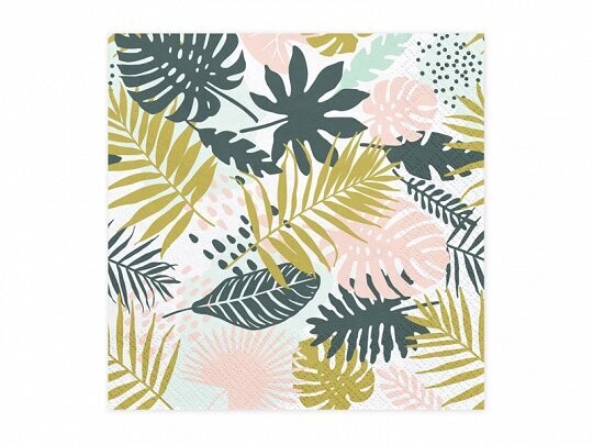 SERVIETTE FEUILLES TROPICALES ALOHA 33CM (x20)