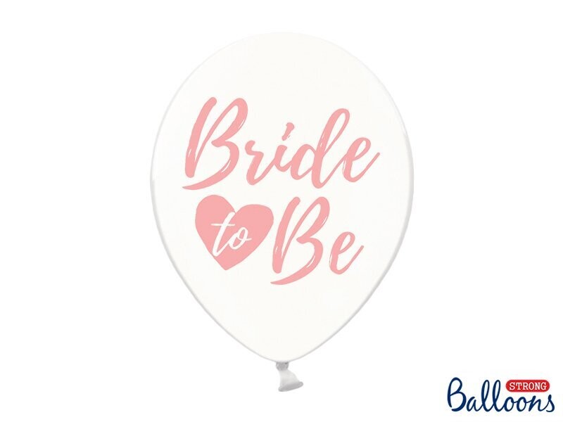 BALLON TRANSPARENT "BRIDE TO BE" ROSE 30CM (x6)