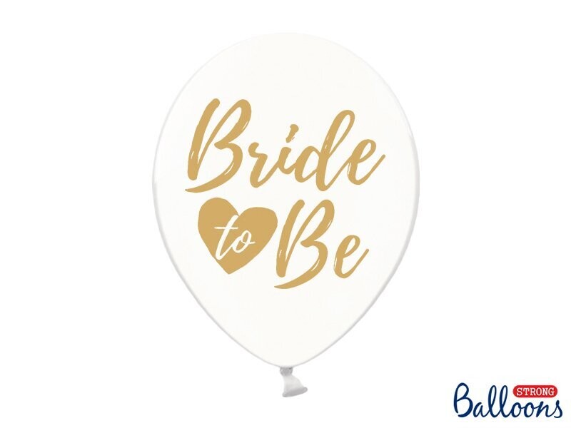 BALLON TRANSPARENT "BRIDE TO BE" OR 30CM (x6)