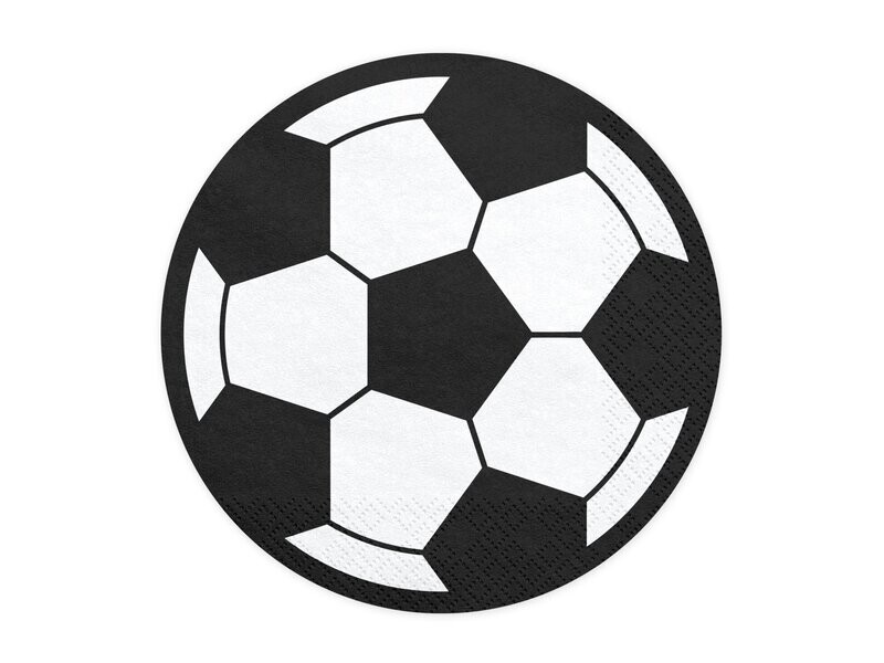 SERVIETTE RONDE FOOTBALL 13.5CM (x20)