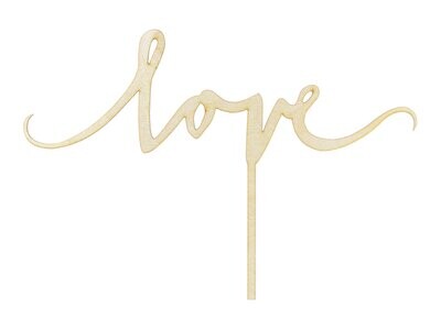 CAKE TOPPER "LOVE" BOIS 16CM