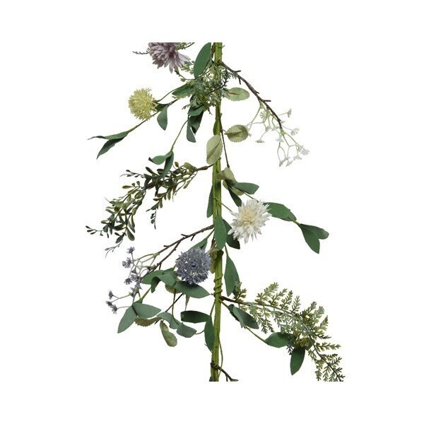 GUIRLANDE FEUILLES VERTES FOUGERE ET FLEURS 1.50M