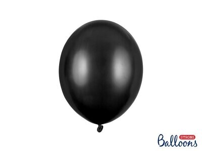BALLON LATEX METAL NOIR 27CM (x10)