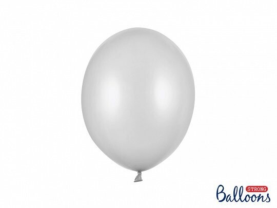 BALLON LATEX METAL ARGENT 27CM (x10)