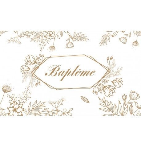 CHEMIN DE TABLE BAPTEME FLEURI 30CMx5M
